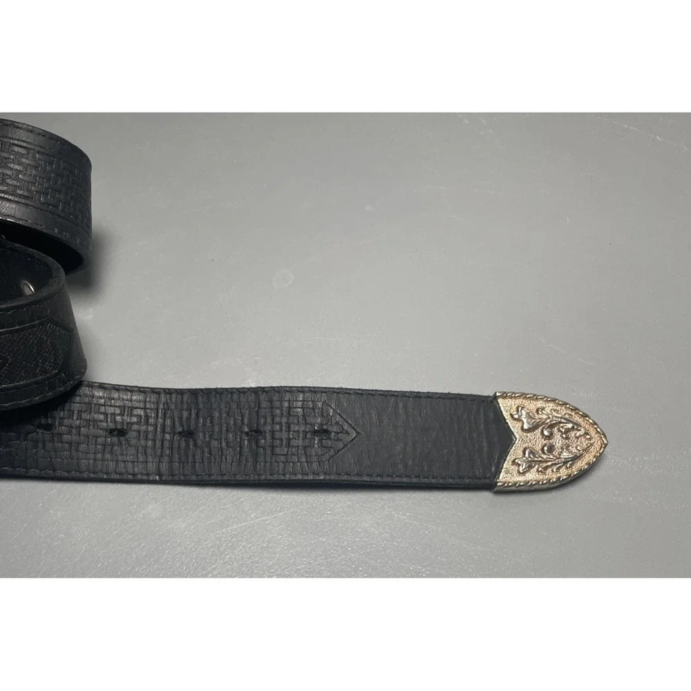 3-D Belt Company Men's Tooled Leather Conchos Western‎ Belt Size 34